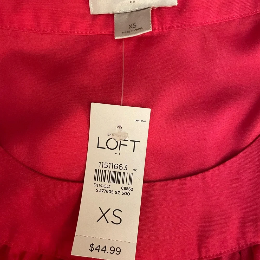 LOFT Red Ruffled Blouse - Picture 3 of 3